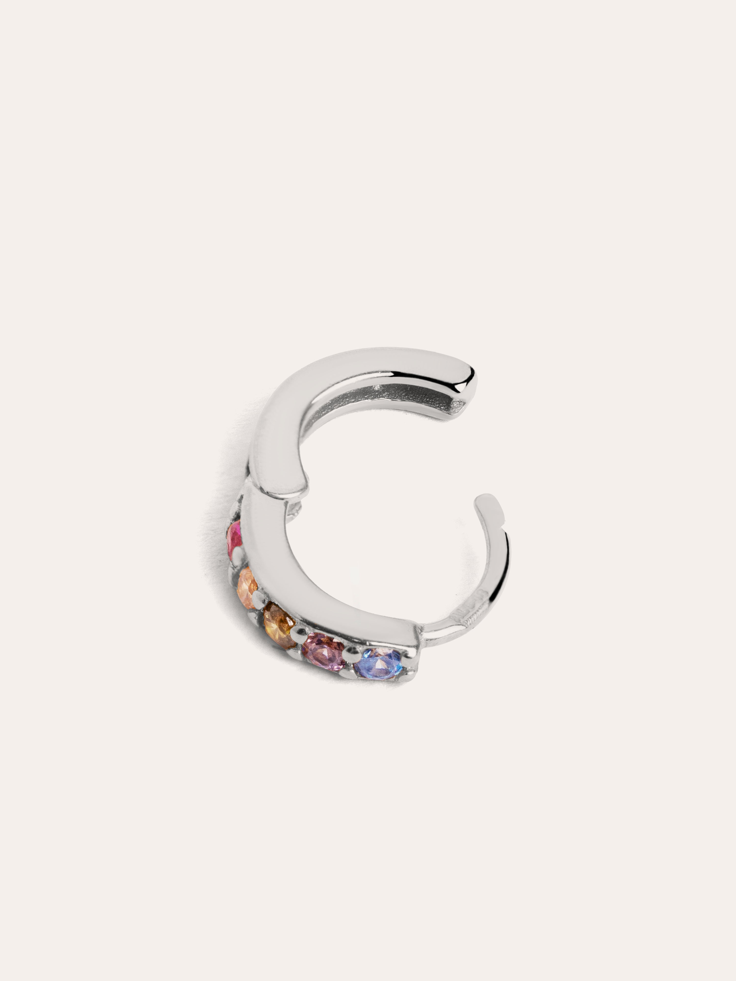 Cleo M Colors Silver Hoop Single Earring