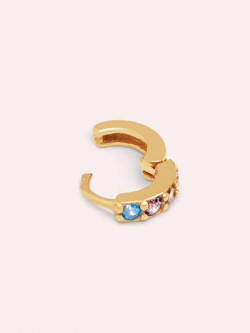 Single Hoop Earring Cleo S Colors Silver Gold Plated