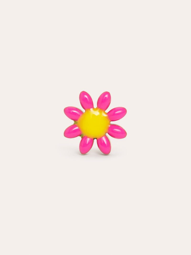 Pink Daisy May Einzelner Ohrring Edelstahl, vergoldet