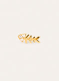 Single Earring Fishbone Spark Gold Plated