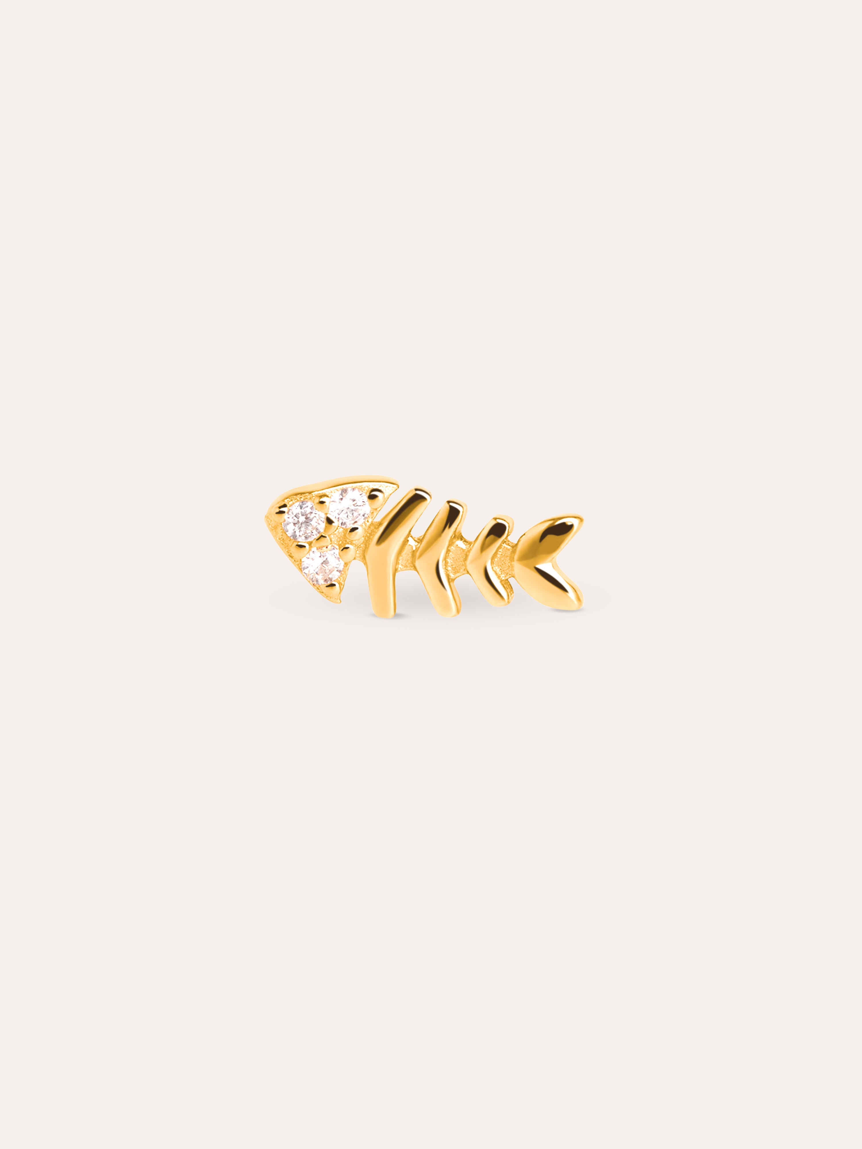 Brinco Solto Fishbone Spark Banho Ouro
