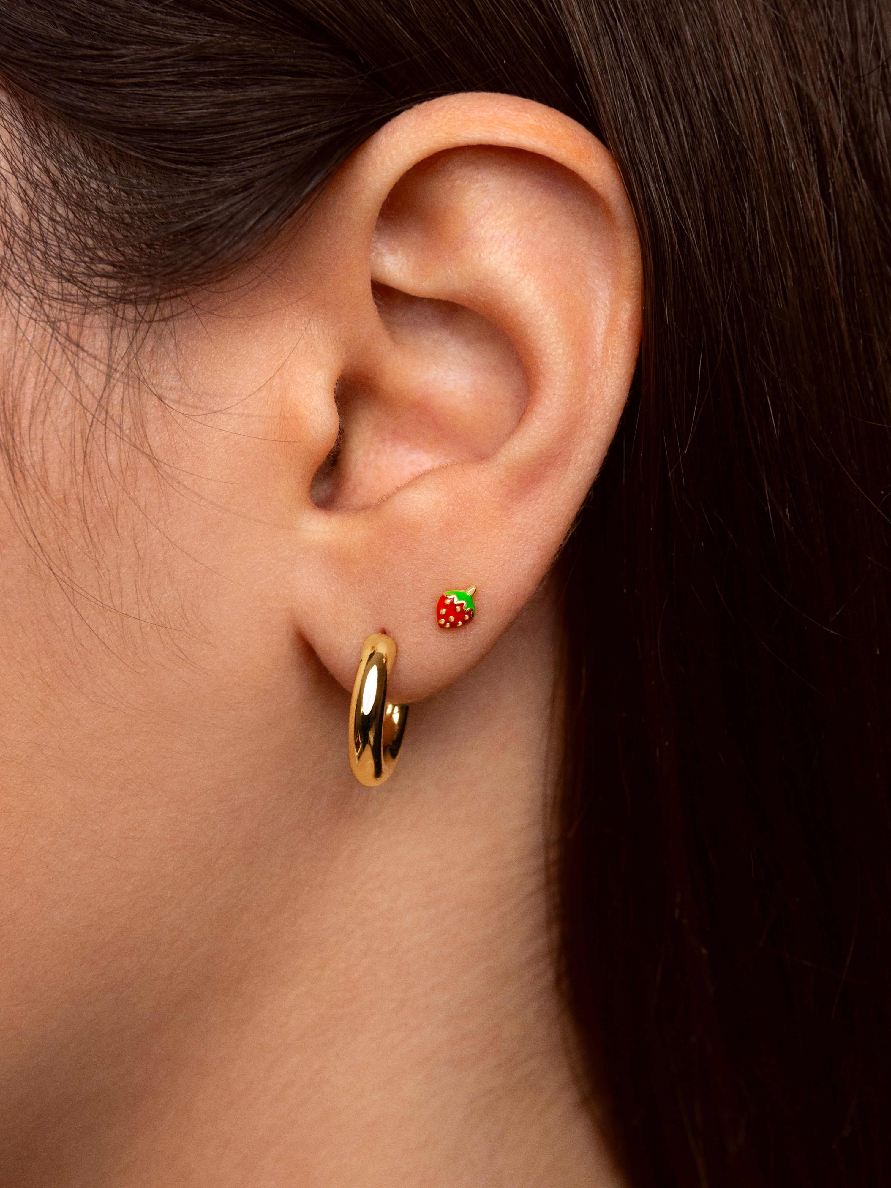 Strawberry Gold Single Earring 