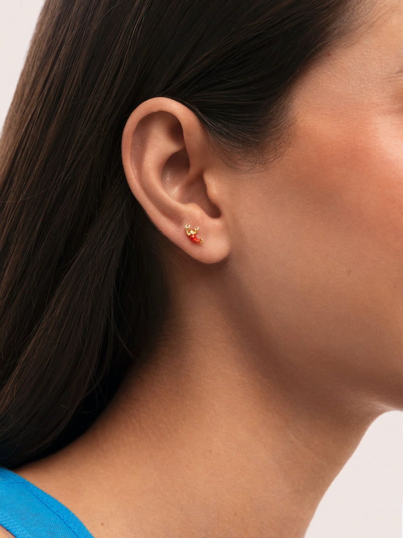 Boucle D’oreille à L’unité Gambita Argent Plaqué Or