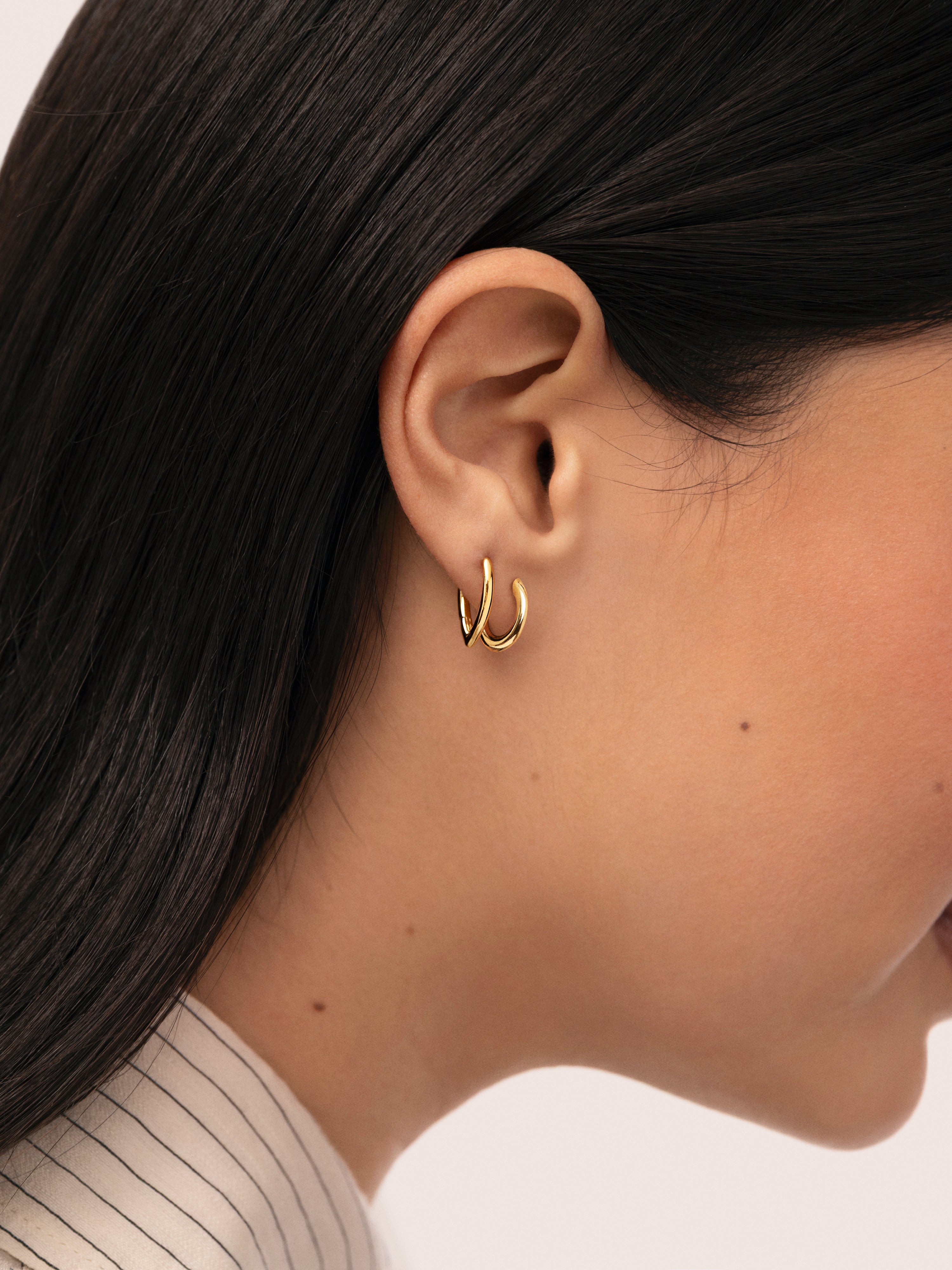 Boucle D’oreille à L’unité Goutte Argent Plaqué Or