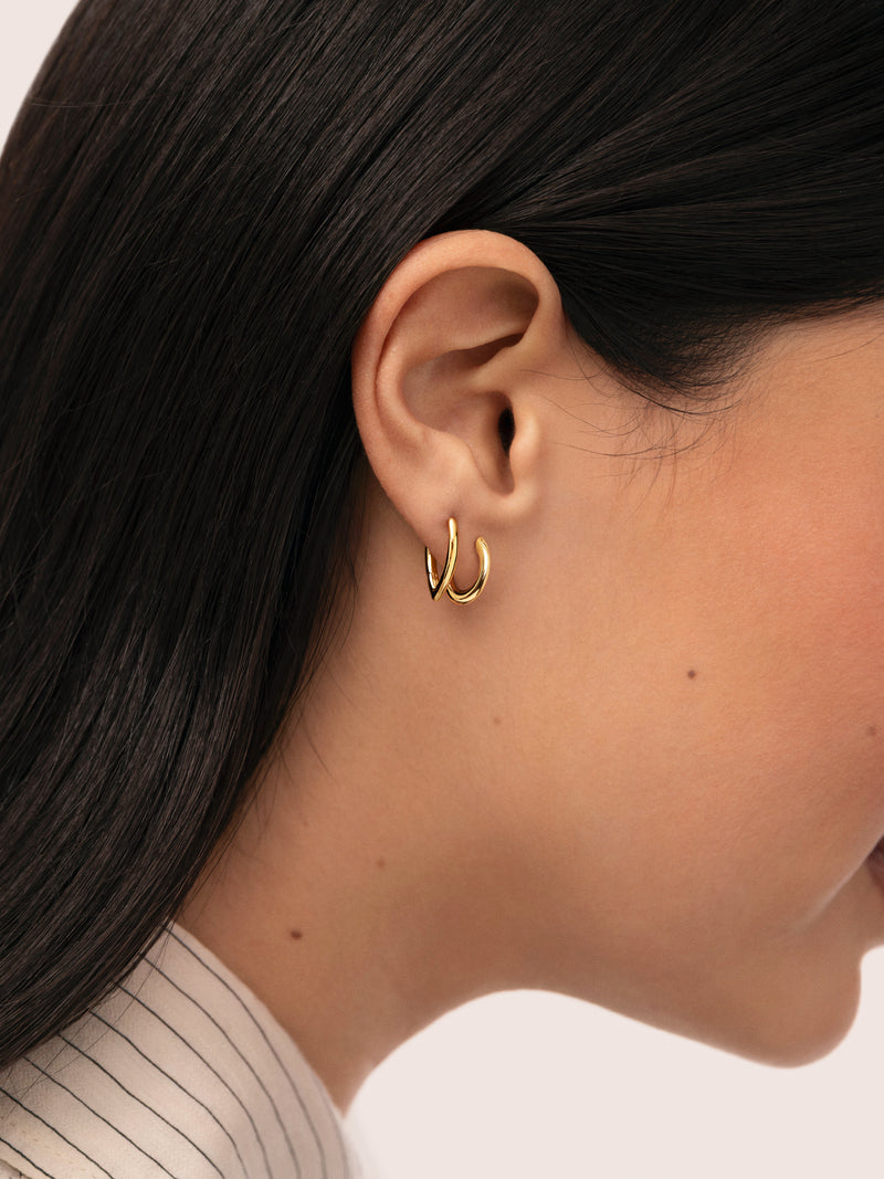 Boucle D’oreille à L’unité Goutte Argent Plaqué Or