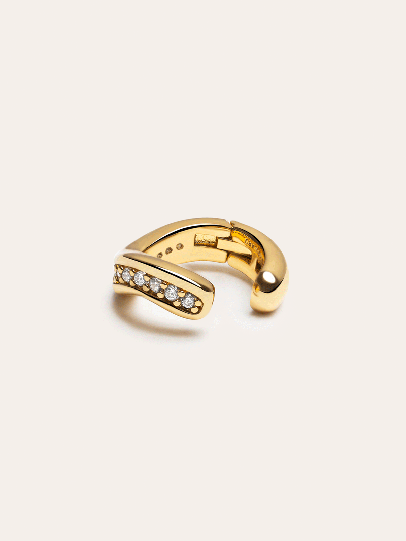 Ear Cuff Hailey Einzelner Ohrring, vergoldet
