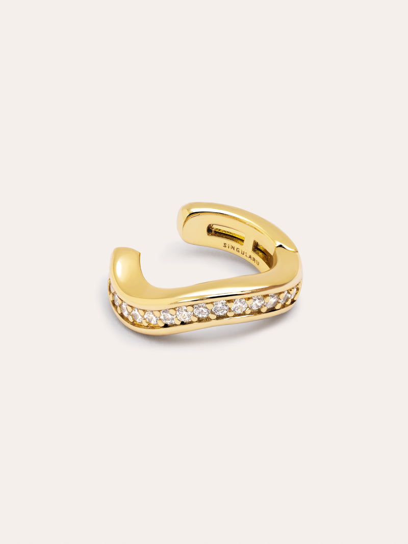 Ear Cuff Hailey Einzelner Ohrring, vergoldet