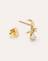 Boucle D’oreille à L’unité Lune Spark Argent Plaqué Or