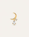Boucle D’oreille à L’unité Lune Spark Argent Plaqué Or
