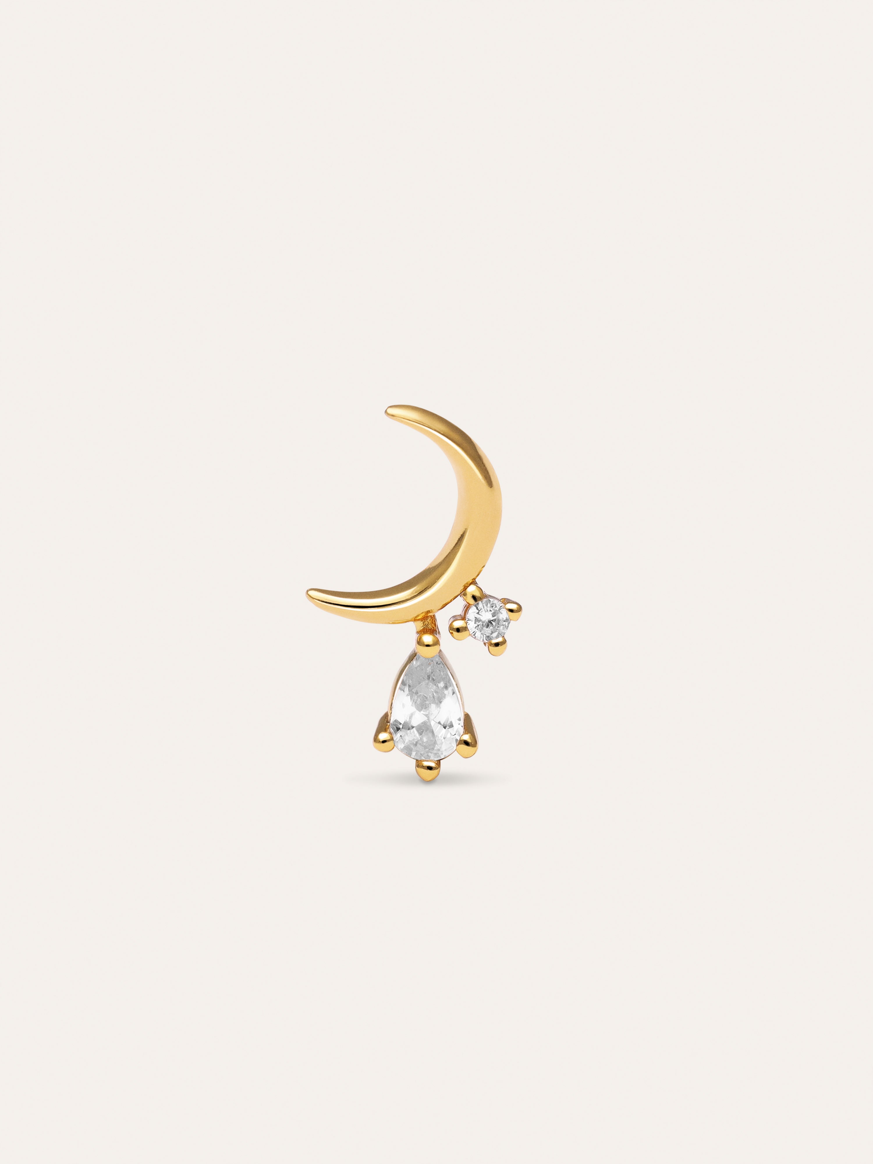 Boucle D’oreille à L’unité Lune Spark Argent Plaqué Or