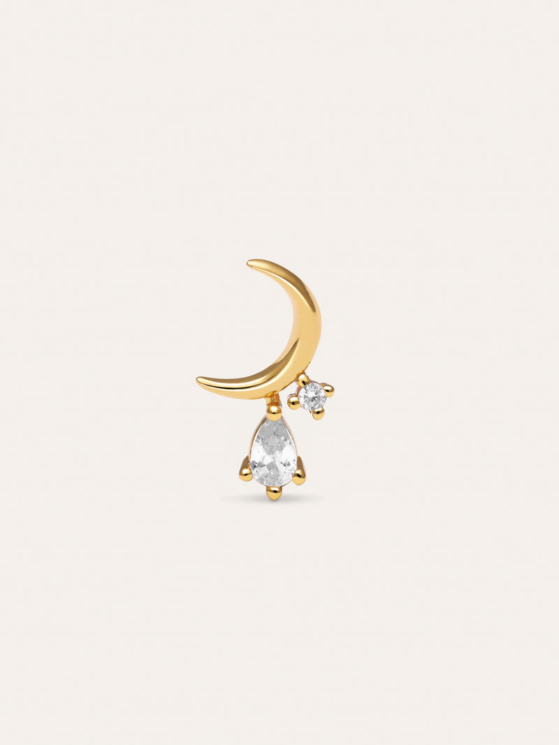 Boucle D’oreille à L’unité Lune Spark Argent Plaqué Or