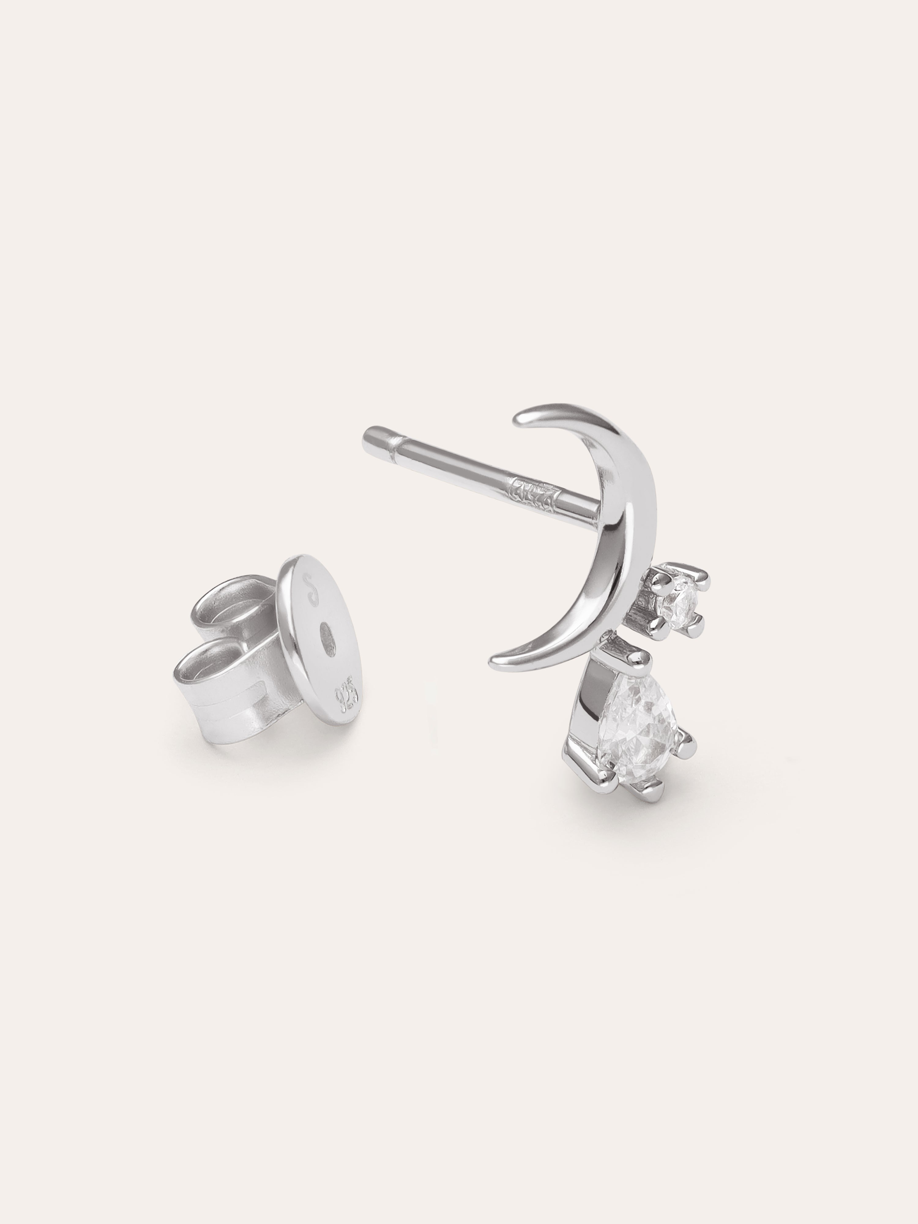 Boucle D’oreille à L’unité Lune Spark Argent