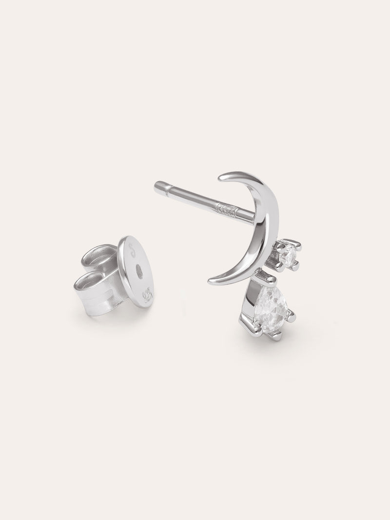 Boucle D’oreille à L’unité Lune Spark Argent