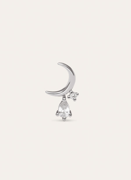 Luna Spark Einzelohrring, Silber