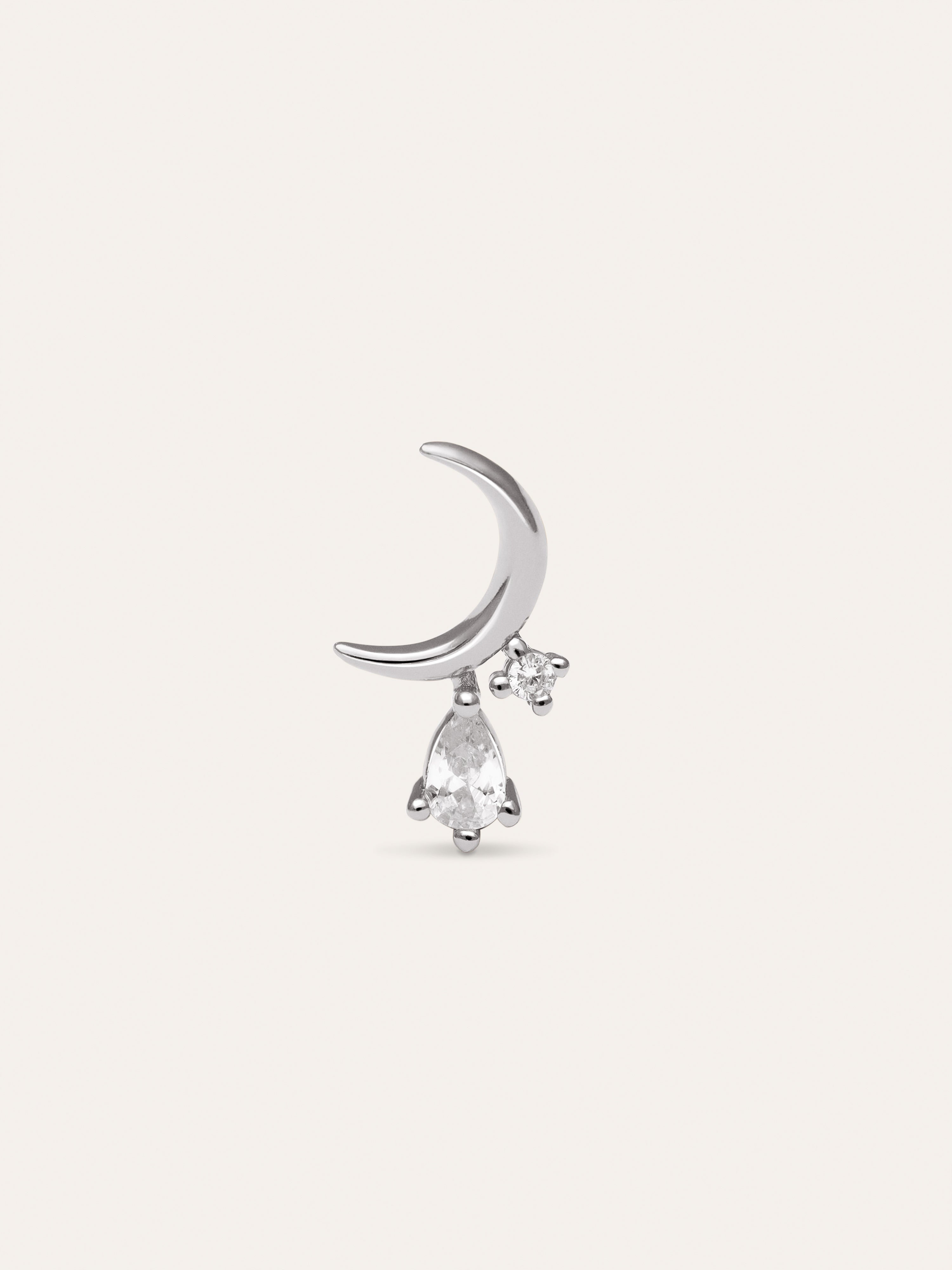 Boucle D’oreille à L’unité Lune Spark Argent