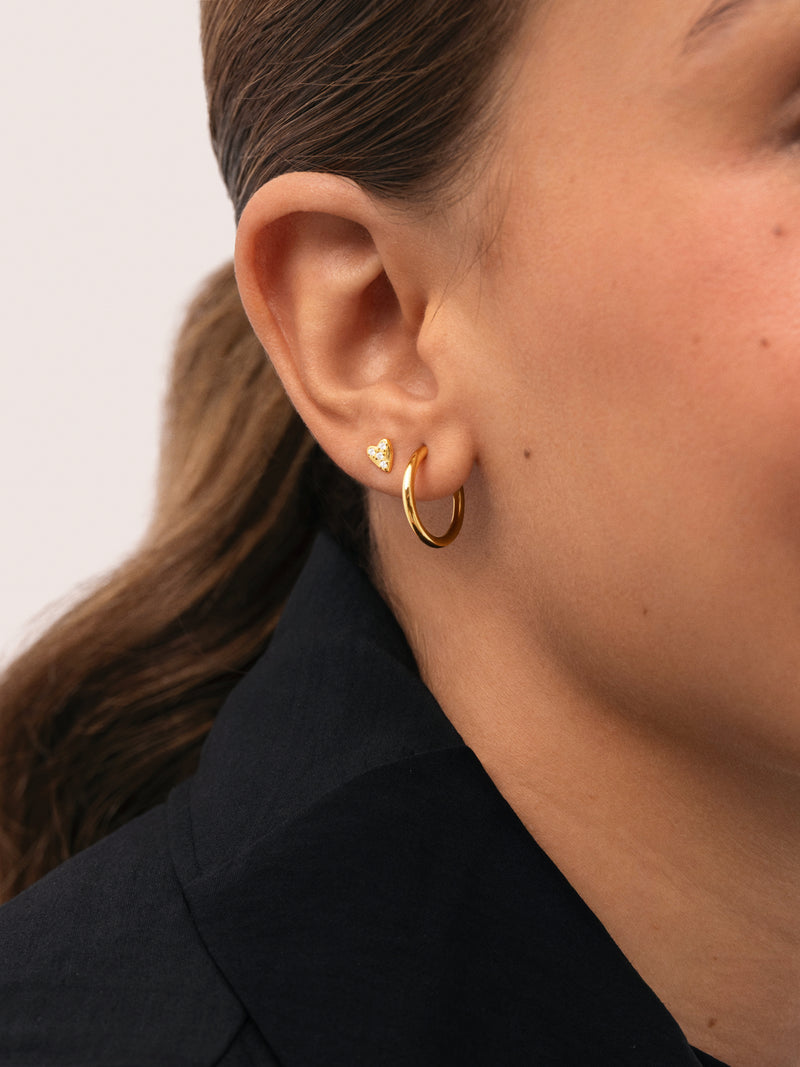 Mini Spark Heart Gold-Plated Silver Single Earring