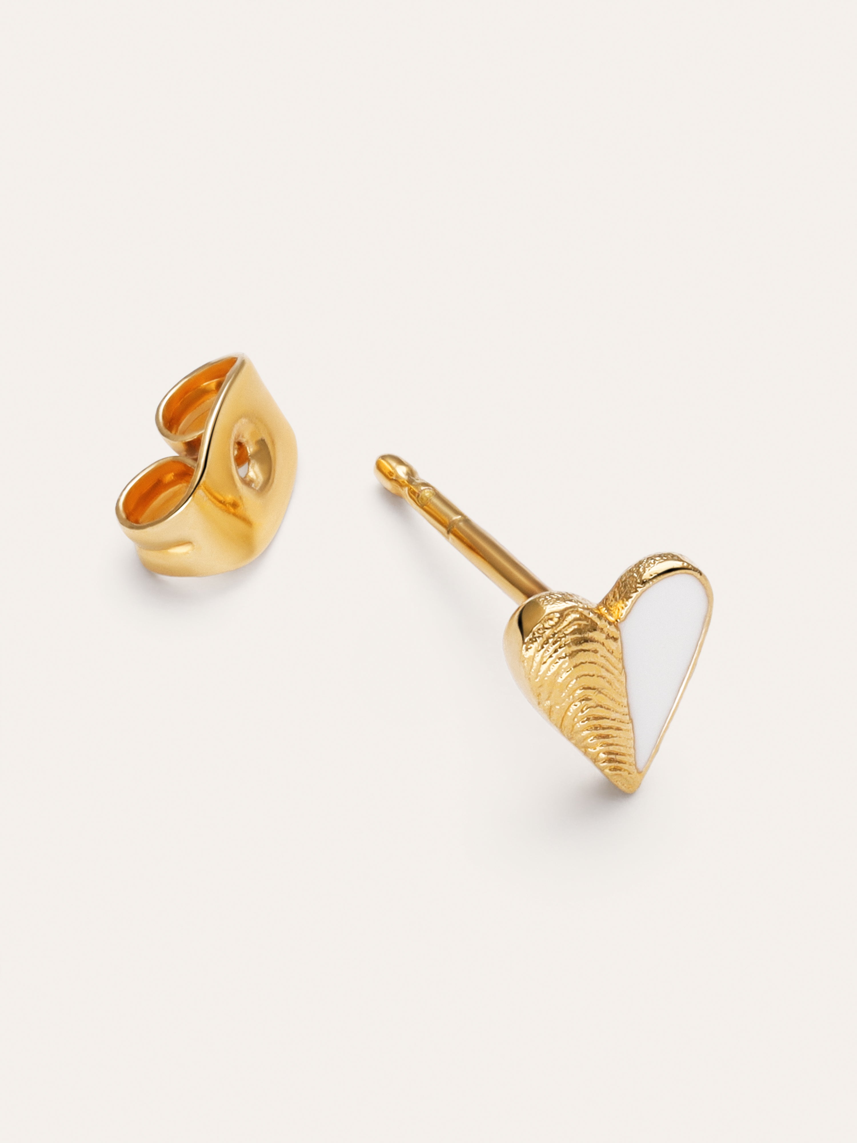 Boucle D’oreille à L’unité Coquille Enamel Plaqué Or