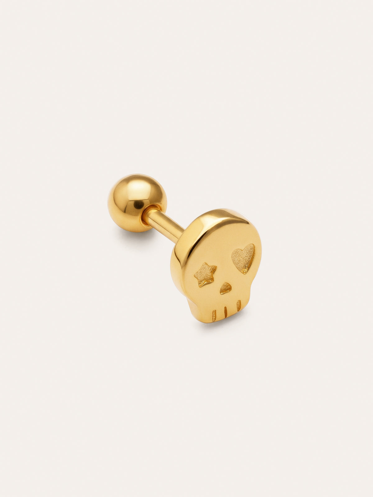 Imagen detalle de Brinco Solto Mini Esqueleto Prata Banho a Ouro