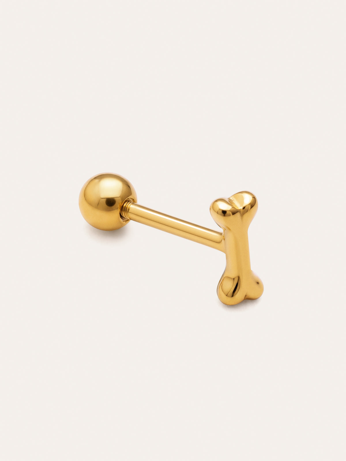 Imagen detalle de Brinco Solto Mini Ossinho Prata Banho a Ouro