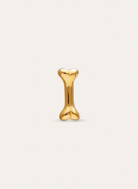 Brinco Solto Mini Ossinho Prata Banho a Ouro