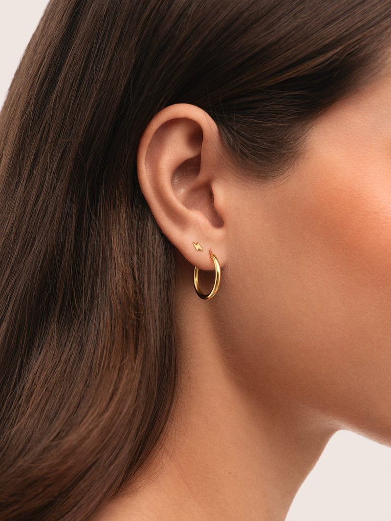 Boucle D’oreille à L’unité Mini Rayo Argent Plaqué Or