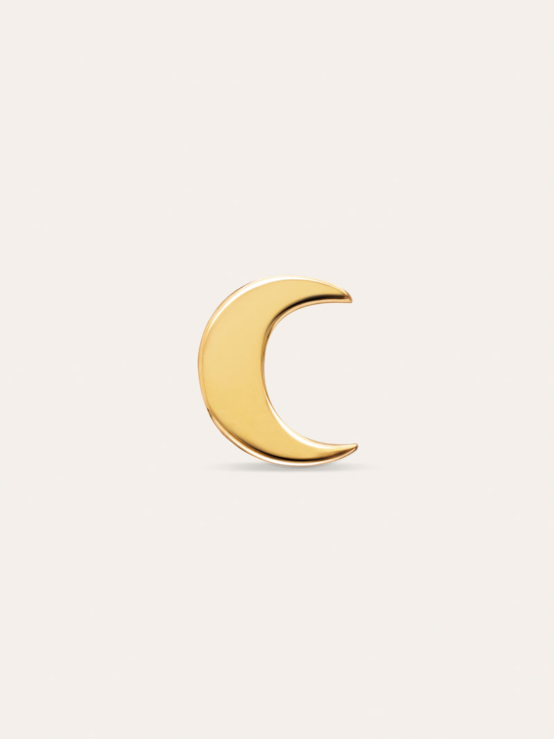 Boucle D’oreille à L’unité Moon Acier Plaqué Or