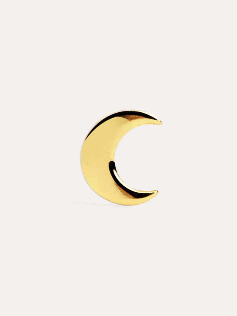 Moon Einzelner Ohrring, vergoldet