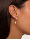 Pearl Gold Hoop Earrings