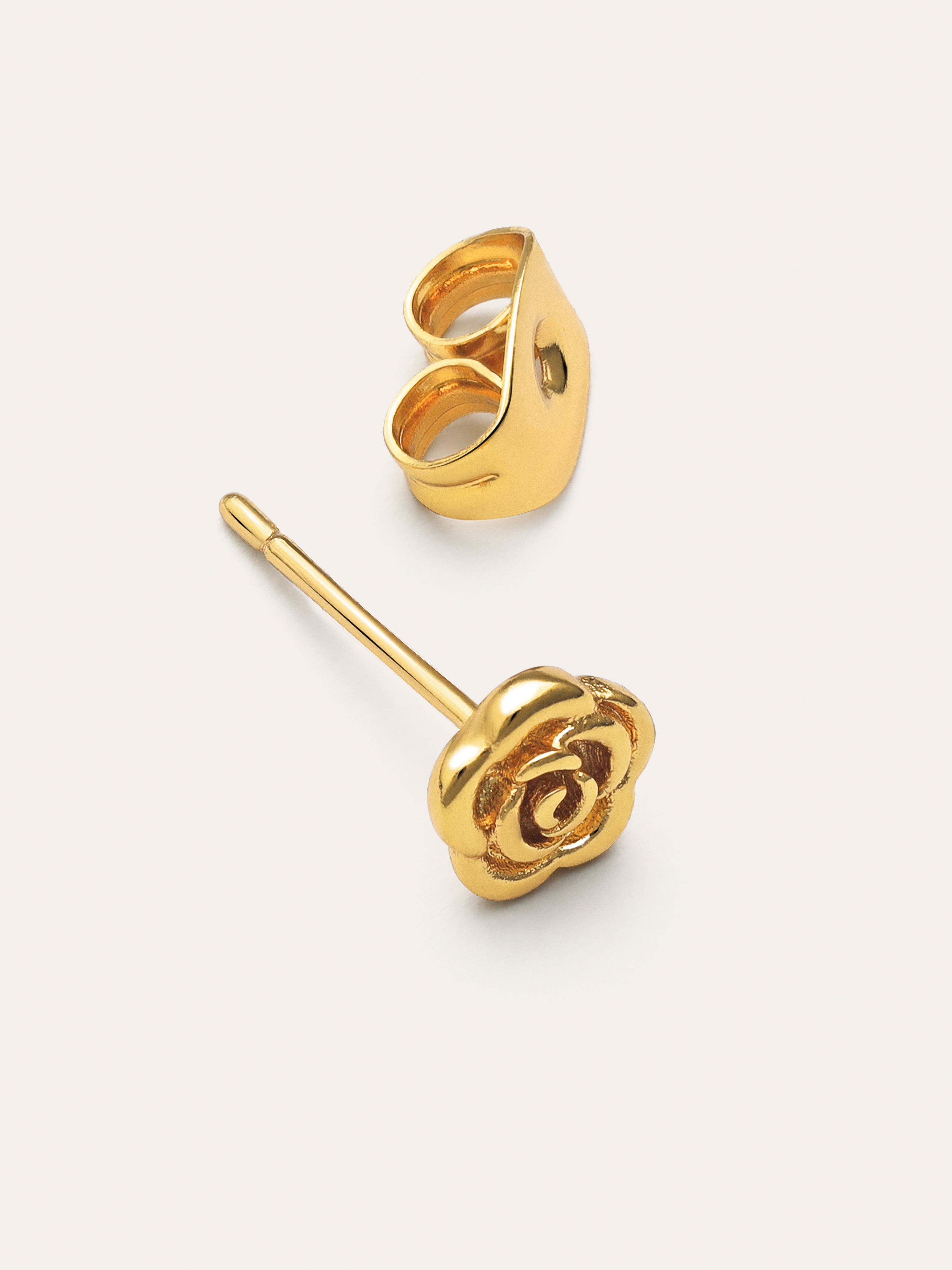 Rosa Einzelohrring, vergoldet