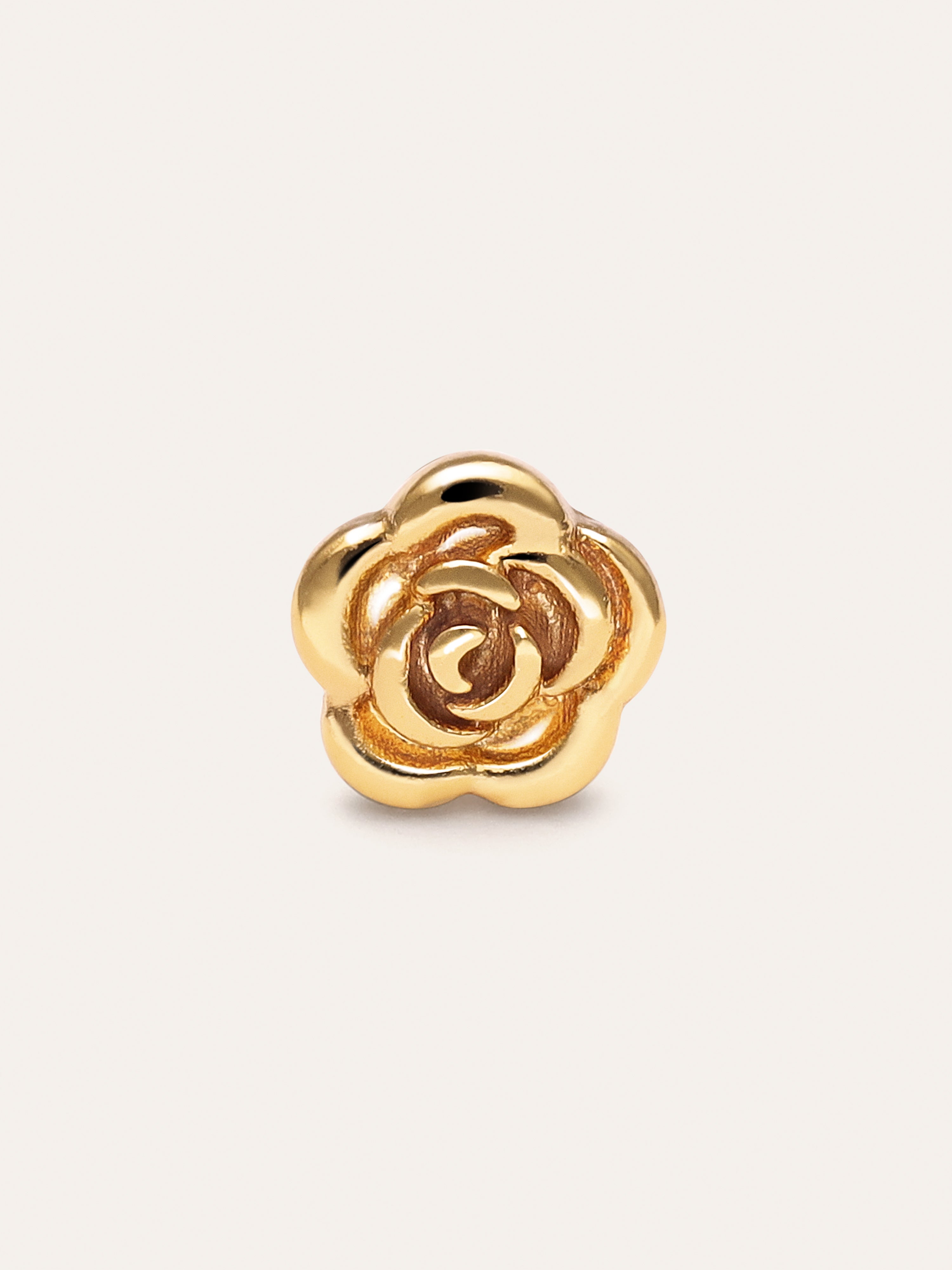 Rosa Einzelohrring, vergoldet