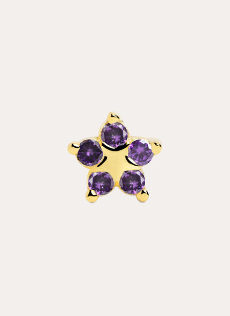 Star Spark Lavender Gold Single Earring