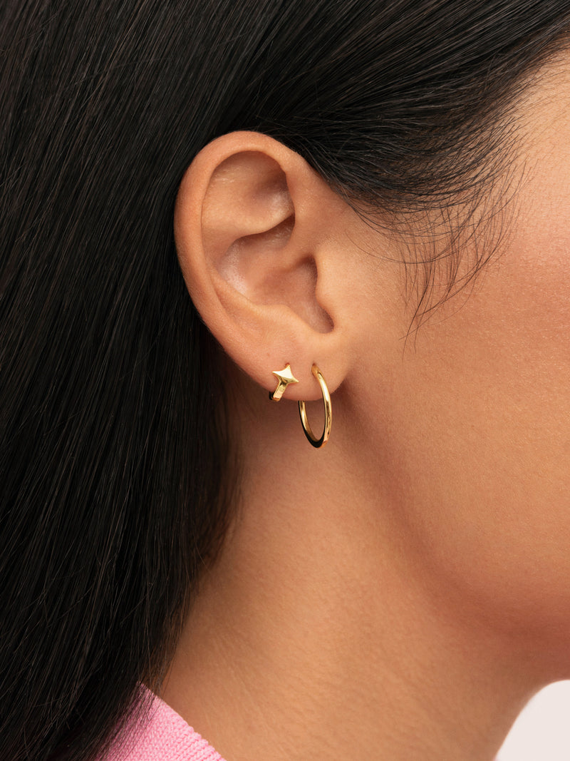Boucle D’oreille à L’unité Tiny Star Argent Plaqué Or