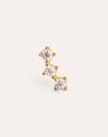 Triple Spark Gold Single Earring