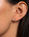 Triple Spark Silver Single Earring