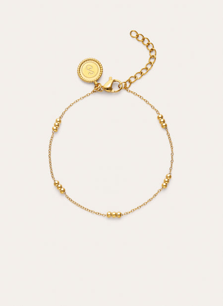 Triple Dots Armband van Staal met Goudlaag