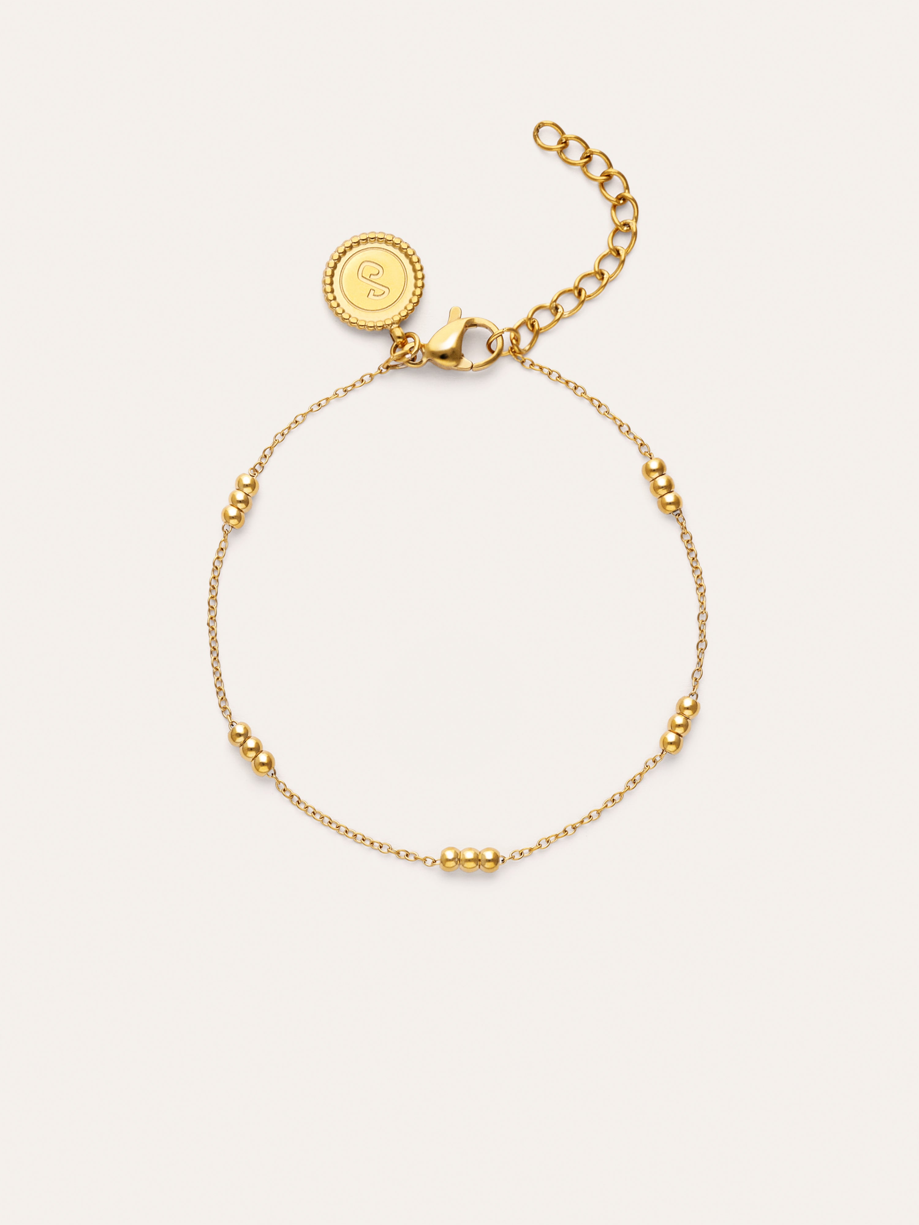 Pulsera Triple Dots Acero Baño Oro