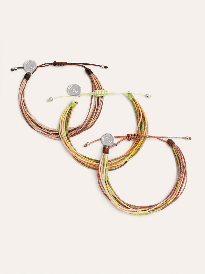 3er-Set Forest Rainbow Armbänder, Edelstahl