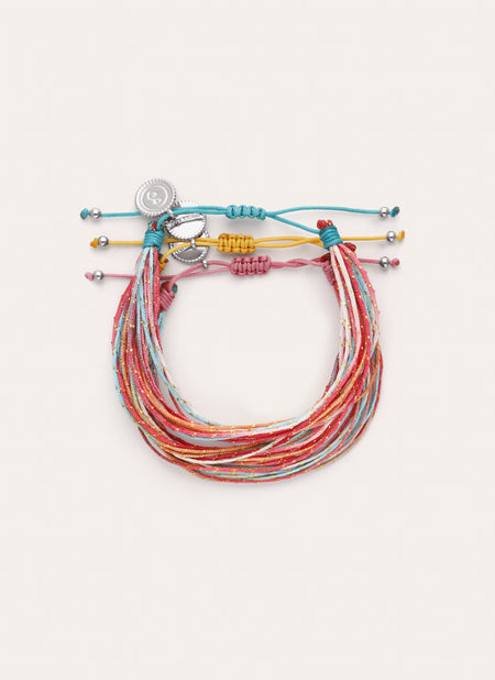 Set of 3 Rainbow Spark Steel Bracelets