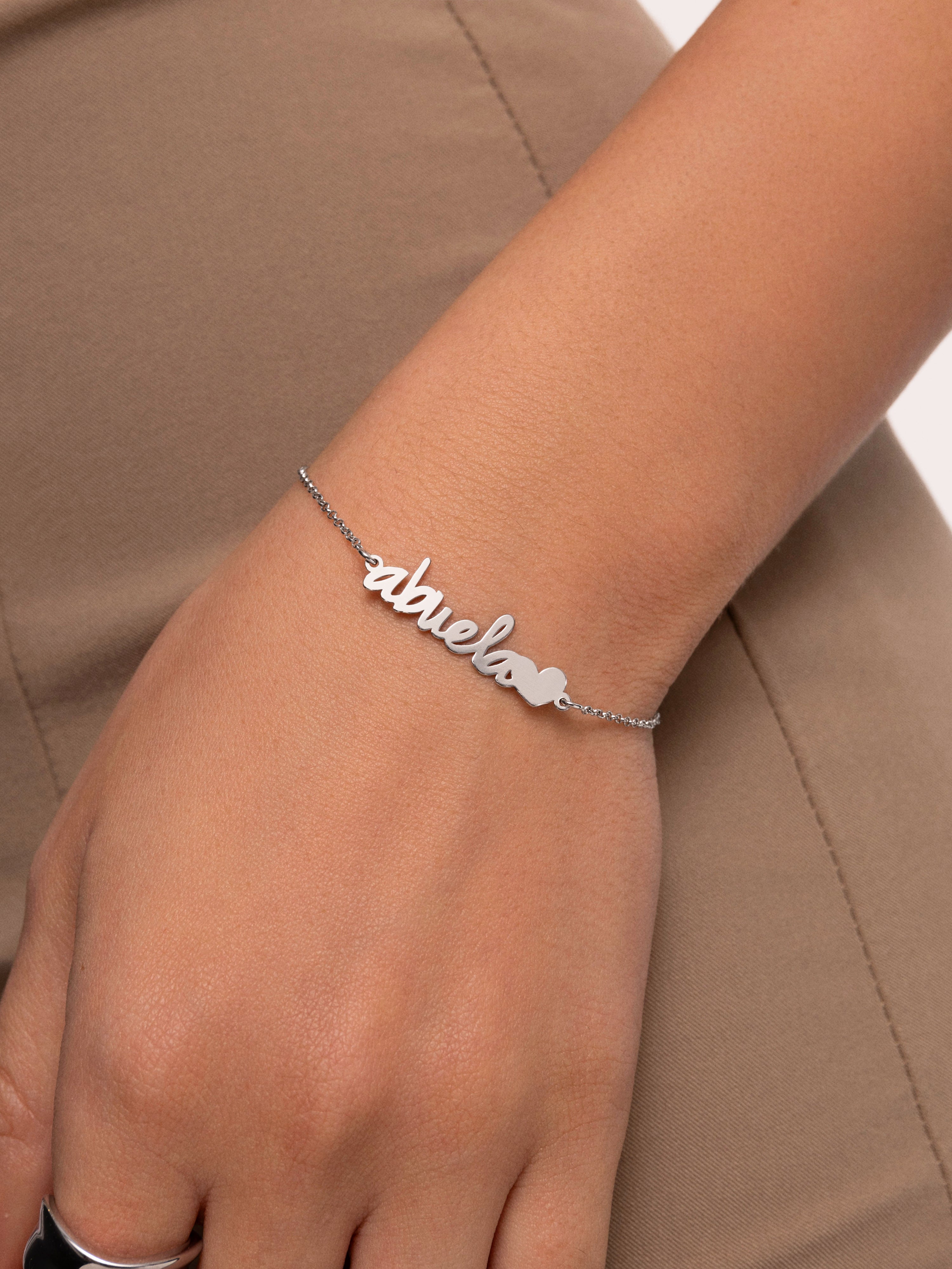 Pulsera Abuela Heart Plata