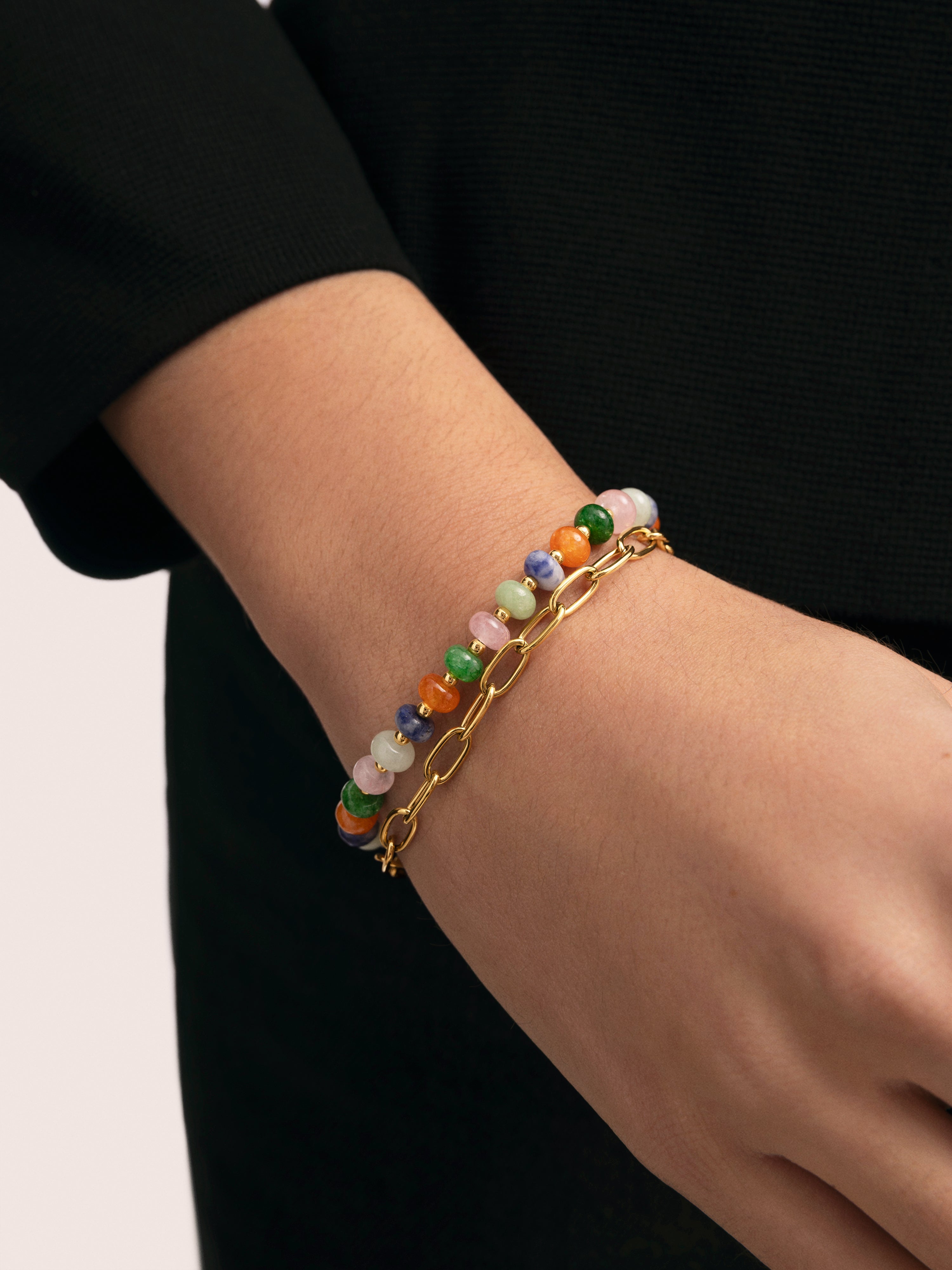 Armband Alpine Stones Edelstahl mit Goldbeschichtung