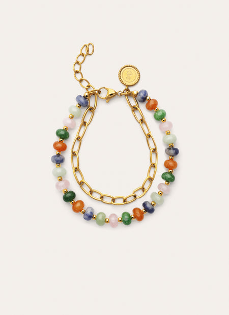 Alpine Stones Gold Plated Steel Bracelet