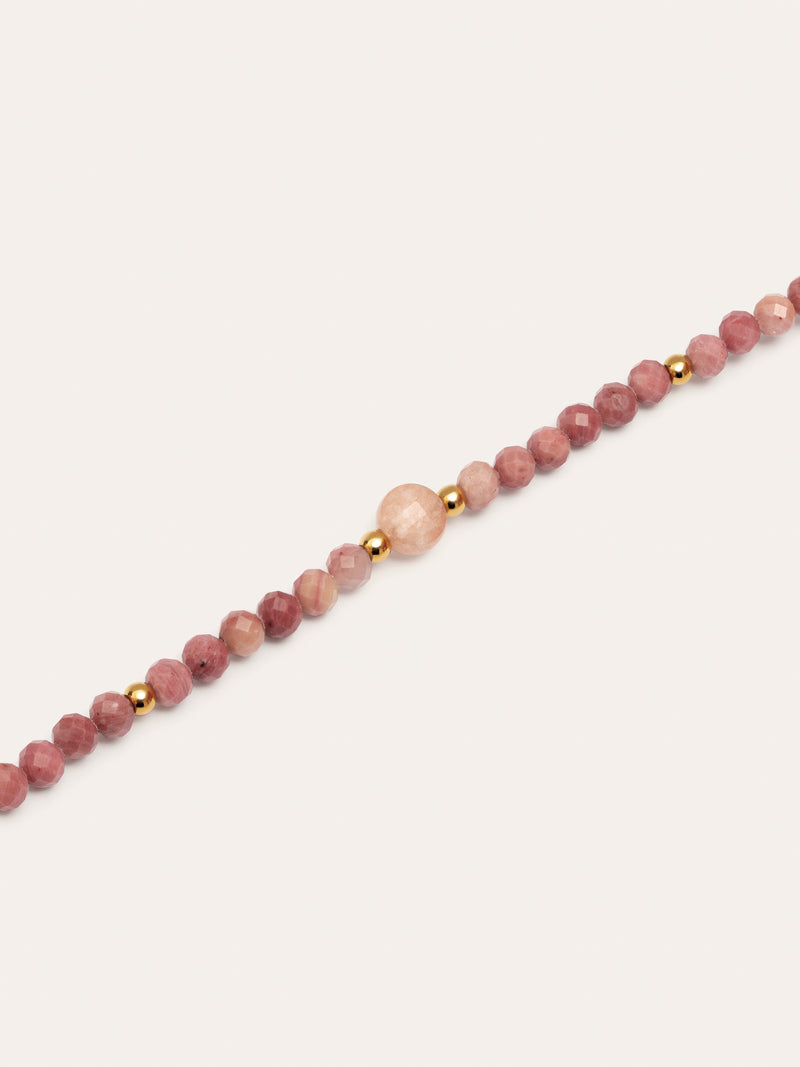 Amulet Rhodochrosit Armband Edelstahl, vergoldet 