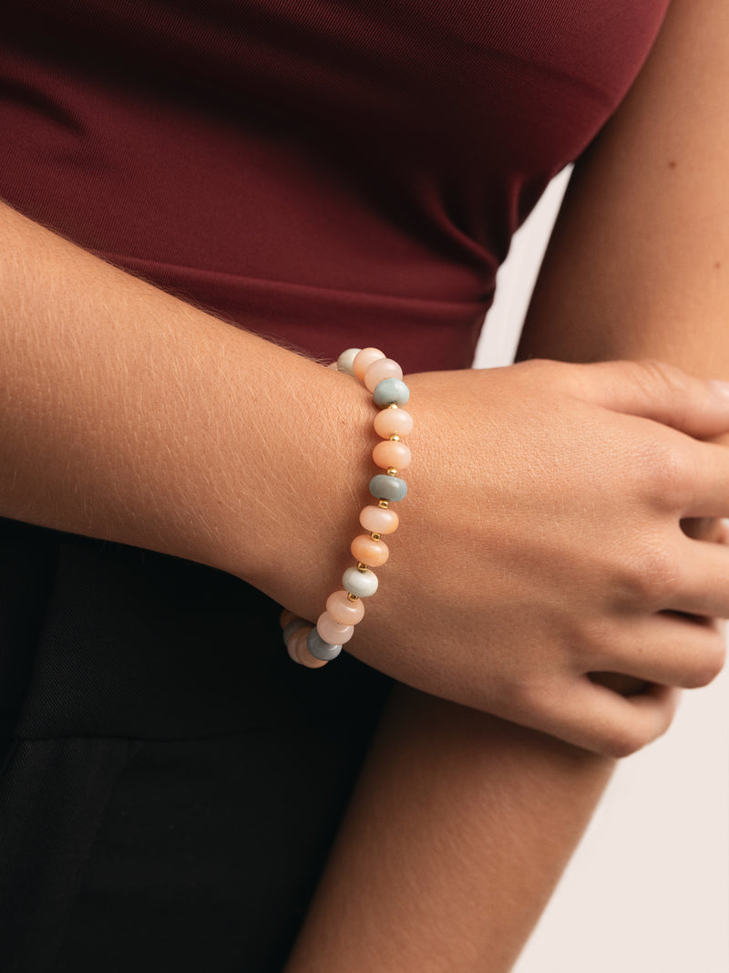 Ámbar Stones Armband Edelstahl, vergoldet