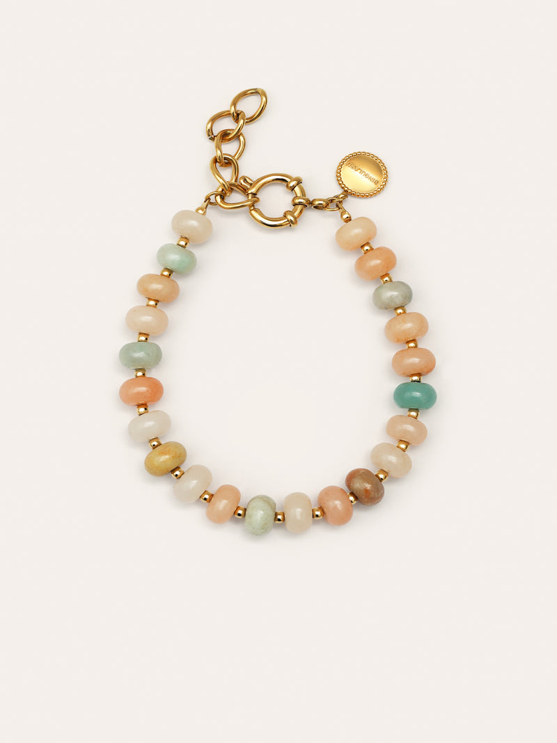Ámbar Stones Armband Edelstahl, vergoldet