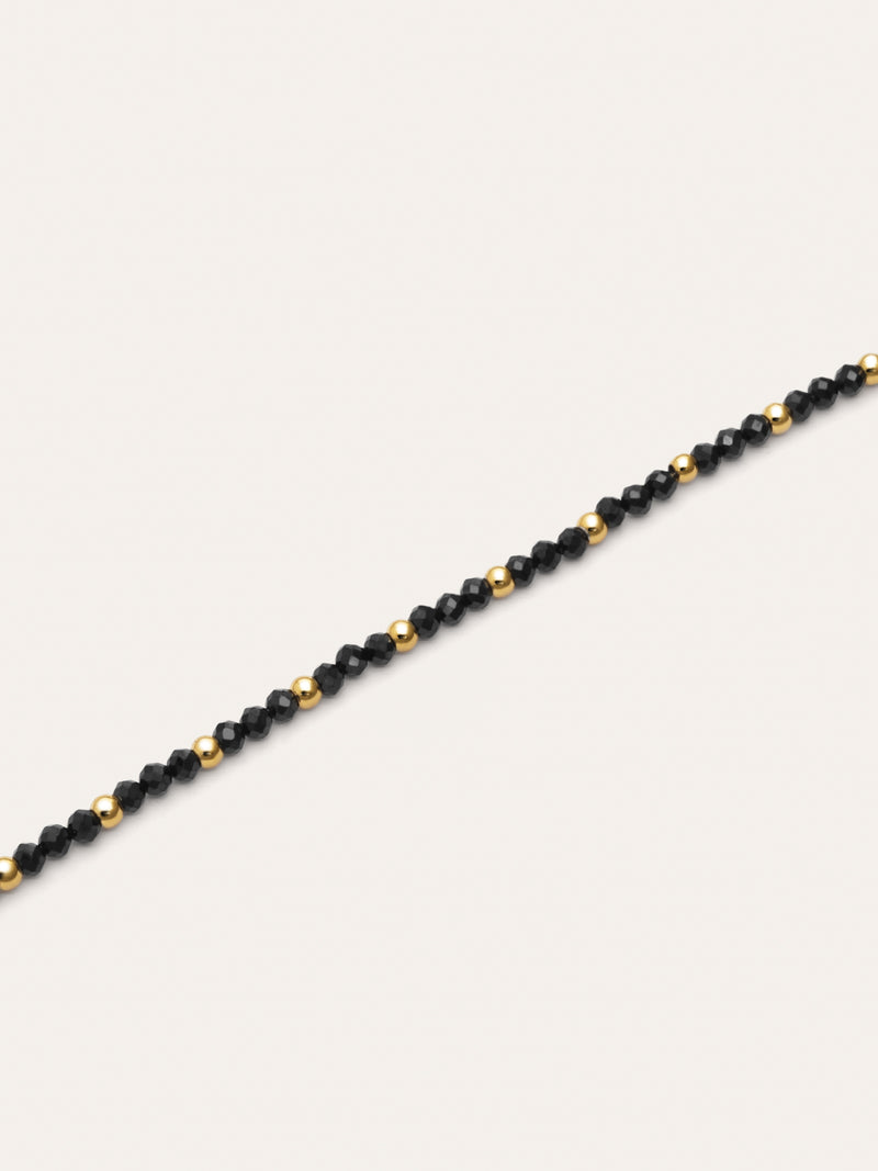 Bracelet Black Noite Acier Plaqué Or