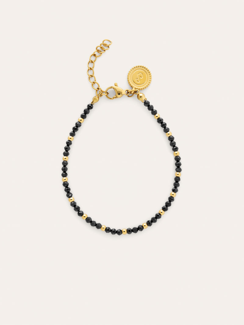 Bracelet Black Noite Acier Plaqué Or
