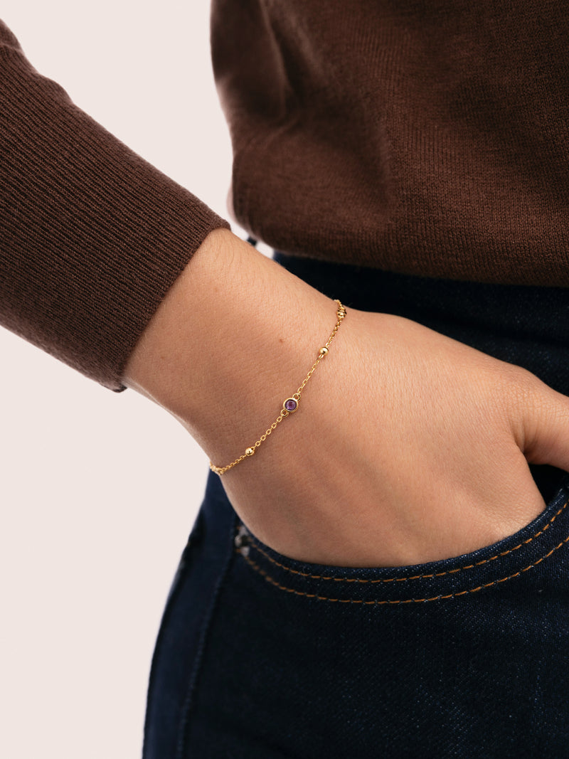 Bracelet Pierre de Naissance Plaqué Or