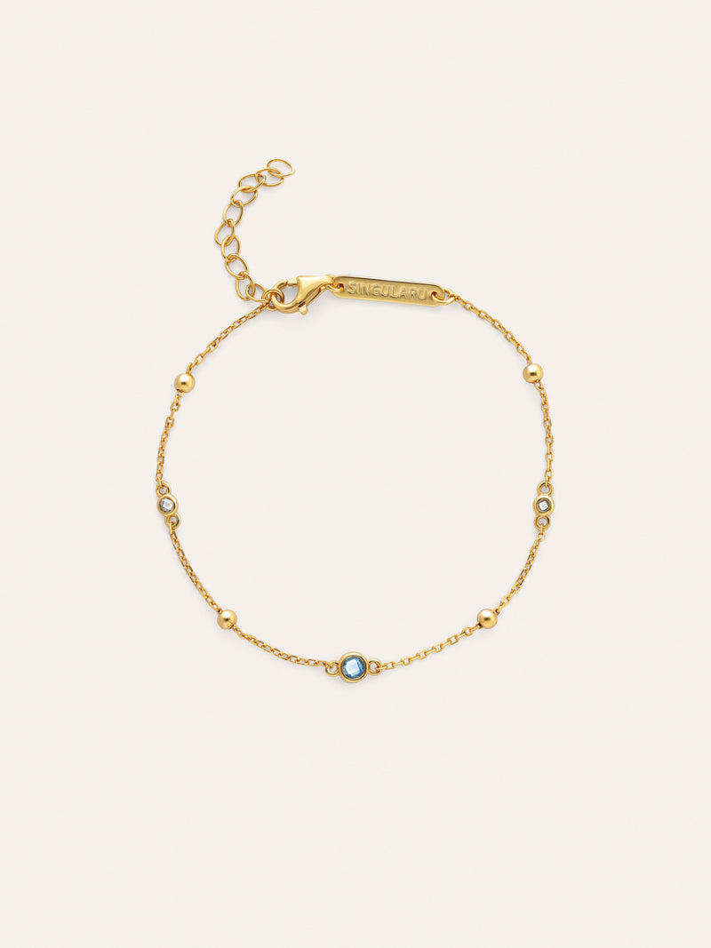 Birthstone Armband Silber, vergoldet