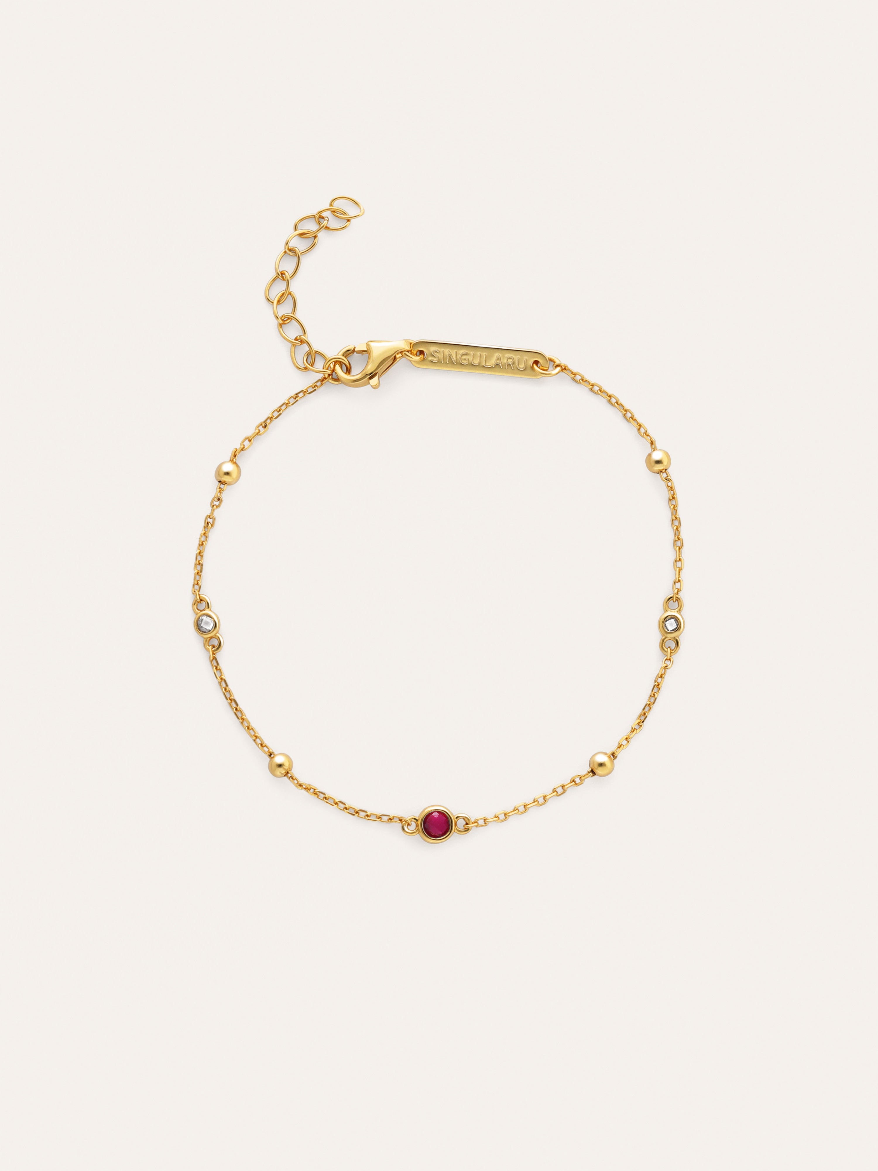 Birthstone Armband Silber, vergoldet