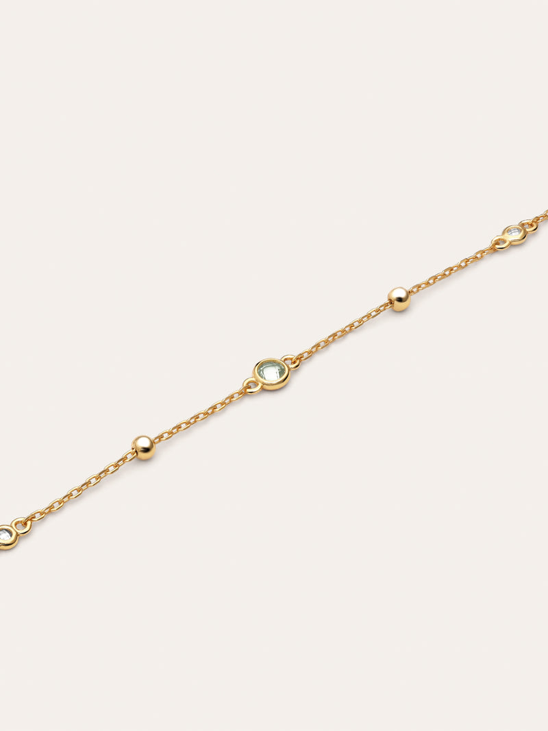 Birthstone Armband Silber, vergoldet